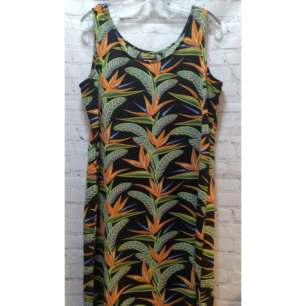 Bob Makie Wearable Art Women dress‎ sleeveless medium bird of paradise tropical